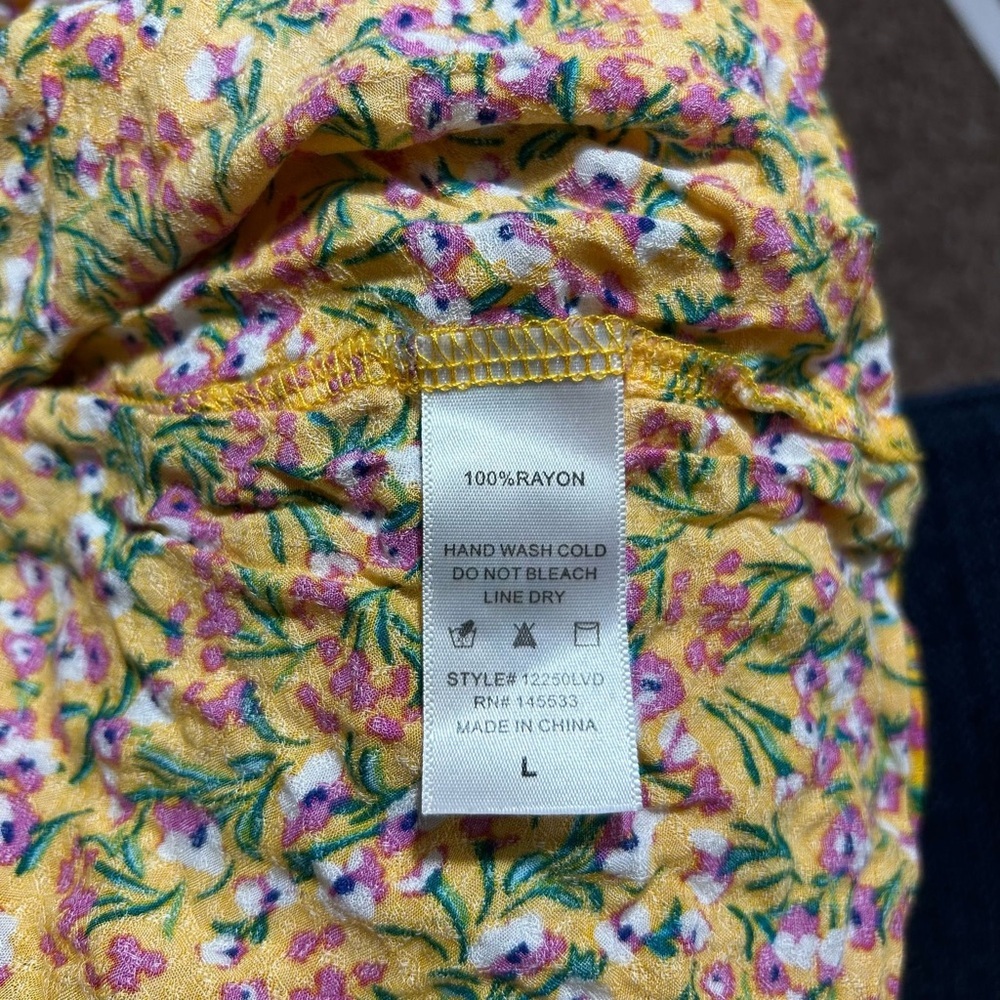 W5 Yellow Flutter Sleeve Ruffled Blouse - Picture 8 of 8
